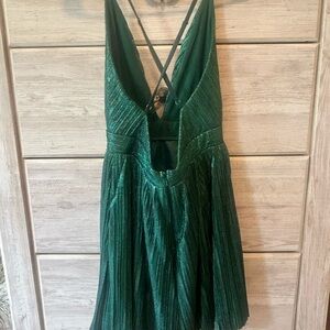 Green shimmery skater homecoming dress